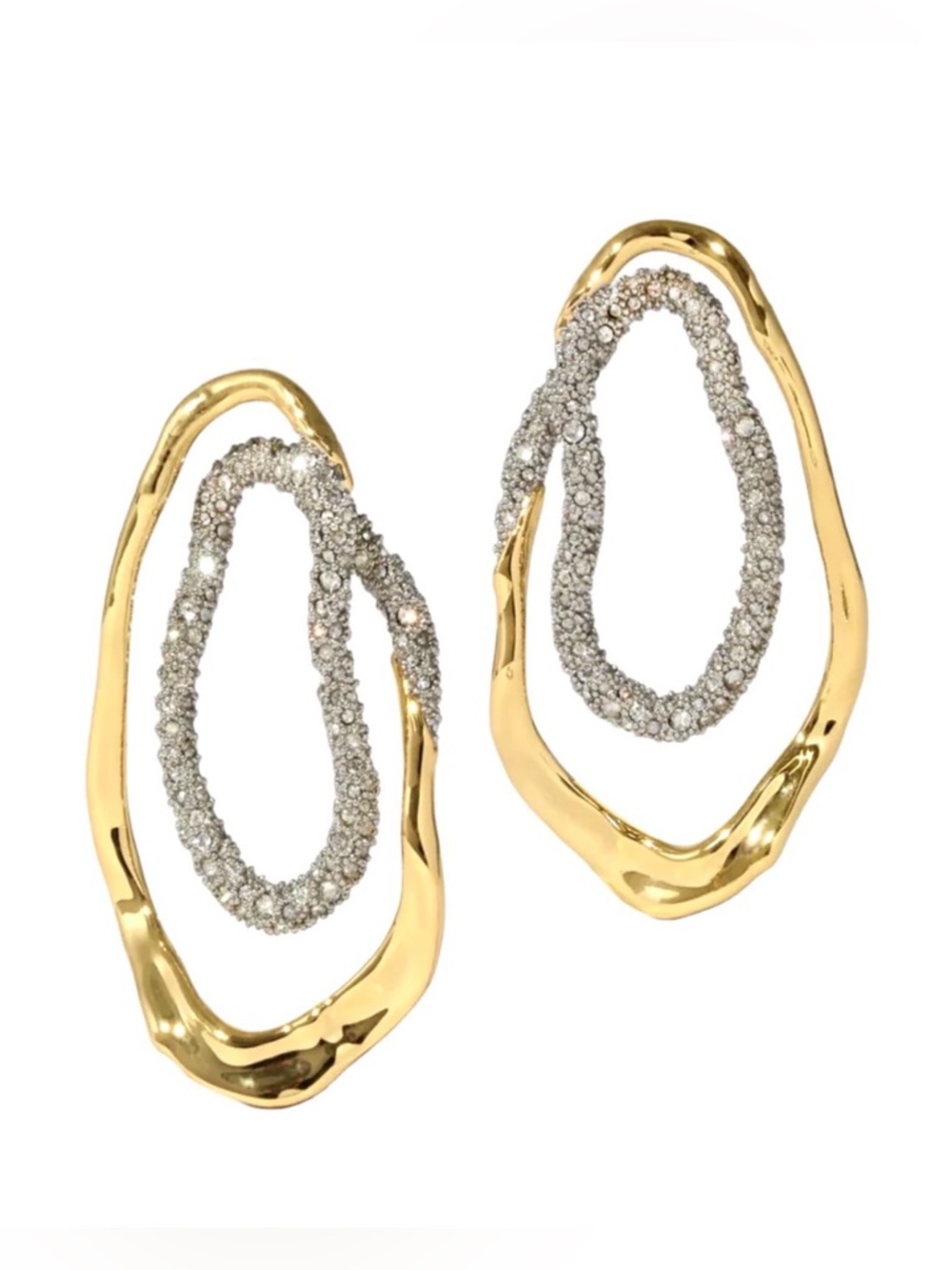 NEW Alexis Bittar Solanales Double Loop Post Earrings 2 Two Tone JL26
